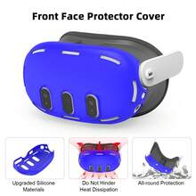 Juego de cubiertas de silicona VR para Meta/Oculus Quest 3, diseño mejorado con protección completa para Quest 3, 5 en 1 accesorios VR cubierta protectora, regalo ideal para cumpleaños y Navidad (no incluye auricular y controlador VR) (Azul oscuro)