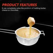 Cabilock Olla Para Ba?o María De Acero Inoxidable 600Ml Caldereta Para Derretir Chocolate Cera Y Queso Con Mango Ergonómico Ideal Para Hornear Y Preparar Postres - negro - Ver 2