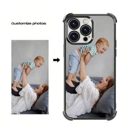 1pc Customizable Heart-Shaped Phone Case With 2 Small Graphics, Electroplated & Shock-Proof, Suitable For IPhone, Infinix, Redmi, OPPO, Moto, Galaxy, Vivo, High-Definition & Anti-Fall, Fashion, Multicolor, Retro, Cute, Minimalist, Fun, Ideal Gift For Her, Boyfriend, Girlfriend, Family, Friends, Grandparents, Couples, Anniversary, Christmas, Birthday