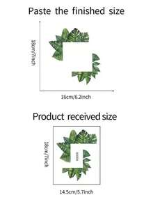 1 片绿色植物开关装饰墙贴，热带龟背竹叶图案，可移除防水乙烯基材质，适用于客厅、卧室开关墙面，家居装饰，7x5.7 英寸 - 彩色 - 查看 7