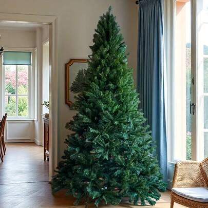 FARSEE  210 cm x 800 ramas,Árbol de Navidad Artificial Verde con Estructura Metálica Plegable - Estilo Pino Pre-Decorado de Alta Resistencia, Ideal para Hogar/Oficina, Uso en Múltiples Fiestas como Halloween/Navidad/Pascua/Acción de Gracias, No Necesita Electricidad, Decoración Navideña