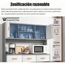 Gabinetes Organizador Cocina Mueble Para Microondas Bufetera Mueble con 5 Puertas - Gris - Ver 6
