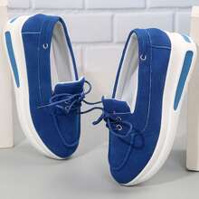 Spring Autumn Womens Shoes Suede Comfortable Loafers Casual Moccasins Chunky Shoes Outdoor Office Work Walking Travel Sport - 藍色 - 查看 8