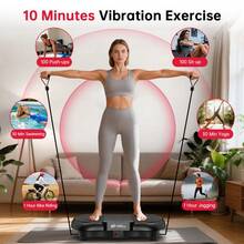 GartistGo Vibration Fitness Platform For Home Training, Whole Body Workout, And Shaping With Rope Skipping Function - 黑色 - 查看 5