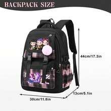 K-Pop D-Emon H-Unters Bag Outdoor Travel Backpack Double Shoulder Bag School Bag Laptop Bag Luggage Bag Men's And Women's The Same Style Backpack Durable And Wear Resistant Daily Travel Business Work Bag - 黑色 - 查看 2