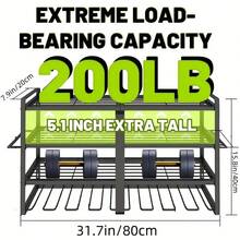 Rack de herramientas de pared flotante de alta resistencia, organizador de almacenamiento de herramientas eléctricas de metal, soporte para taladro manual - Negro - Ver 6