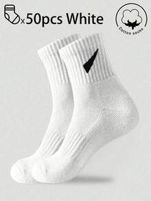 40 peças/30 peças/24 peças Meias Esportivas Confortáveis Unissex, Meias de Algodão, Adequadas para Esportes e Treinamento, Meias Longas para Mulheres, Uso Casual e Empresarial, Antibacterianas, Macias, Pretas e Brancas, Resistentes a Odores, Absorventes de Umidade, Macias e Leves, Adequadas para Outono/Inverno, 20 peças/10 peças/8 peças/6 peças/4 peças/2 peças