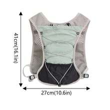 Hydration Running Vest Ultra-Lightweight For Women Men, Water Vest Backpack 5L, Breathable All-Weather Water Vest Hiking Backpack, Adjustable Water Backpack For Hiking, Cycling, Trail Marathon Race – Grey (No Hydration) - Grey - View 2