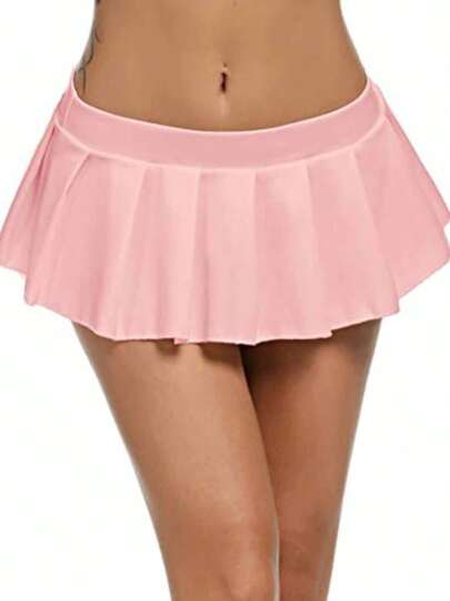 Womens Ruffle Pleated Mini Skirt – High Waist Party Club Skirt, Cute Schoolgirl Style Short Skirt