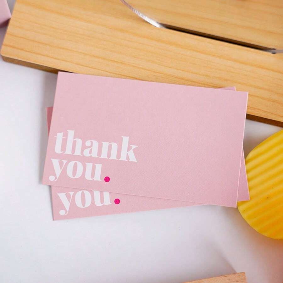 40pcs Glossy Finish Thankful Appreciation Cards, English Language, Perfect For Birthday, Wedding, Small Business And Online Store Packaging Inserts, All Occasions, 3.5 X 2.1 Inches - Multicolor - View 1