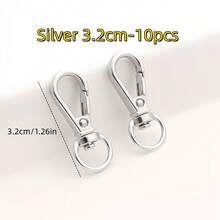 10pcs, Zinc Alloy Hook Hanging Buckle, Suitable For Bag Key Chain Belt,Silver Zinc Alloy Diy Lobster Buckle, Gold Buckle Hook Buckle - Multicolor - View 13