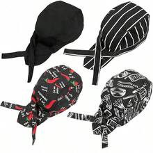 BIG SUN 4 Gorras de Cocina Ajustables para Cocinar, Gorra De Cocinero, Gorras de Trabajo Ajustables de Cocina (02) - Negro - Ver 11