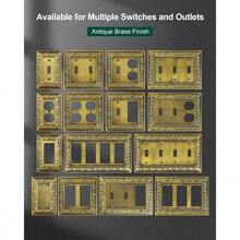 4 - Pack Duplex Outlet Cover Plate, Paisley Pattern Antique Brass Metal Wall Plates Electrical Outlets, 1 Gang Receptacle Cover, Decorative Switch Plates And Outlet Covers - 4 裝飾器 2PK - 查看 7