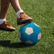 5# Ballon de football en matériau EVA doux, design cousu précis et incurvé, ballon de football de haute qualité pour les matchs et l'entraînement - Bleu ciel - Voir 4