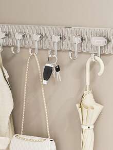 Ganchos multifuncionais para pendurar em berçário, ganchos adesivos transparentes contínuos, cabideiro adesivo forte para pendurar roupas na porta, ganchos de armazenamento sem furadeira, minimalista moderno, estilo nórdico, berçário, quarto de bebê, vida entre pais e filhos, estação do recém-nascido, primavera, verão, outono/inverno, mudança sazonal, criação de filhos, novos pais, crianças, meninos, meninas, Natal, dia das crianças, presente de aniversário, armazenamento doméstico, armazenamento de parede - Multicolorido - Ver 2