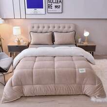 Luxurious Thick Winter Comforter - Ultra-Soft Microfiber Filled, Quilted Solid Color Duvet For All Seasons, Machine Washable - Perfect For Bedroom, Hotel & Guest Room (Pillowcase Not Included) - Camel - View 16