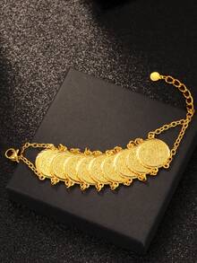 1件歐美風金幣珠寶手鍊裝飾