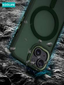 Koolife 1pc Magnetic Charging, Anti-Fall, Anti-Shock, Spray Oil Matte Skin Feel Phone Protective Case, Personalized Mirror Frame Design Large Camera Hole, PC+TPU Phone Protective Case Compatible With APhone 17/17 Air/17 Pro Max/16/16pro/16plus/16promax/11/11pro/11promax/12/12pro/12promax/13/13pro/13promax/14/14plus/14pro/14promax/15/15pro/15plus/15promaxmsung Galaxy S25Ultra/24Plus/23/Galaxy 22 - Green Mountains - View 5
