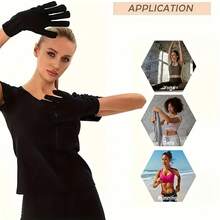 1 Pair Black Fitness Sauna Gloves - Shaping And Toning, 1 Pair Women's Sauna Socks - Moisturizing And Crack Prevention, Breathable Spandex Foot Care Socks For Dry Feet, Suitable For All Seasons Home Use, Hand Wash Only, Solid Black, Sauna Accessories, Foot Moisturizer, Fashionable Sock Design, Durable Sock Material - Black - View 9