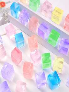 2/6/10个装成人减压挤压球，冰块挤压玩具 - 方形挤压球玩具，成人减压球，挤压冰块减压玩具，小号 - 彩色 - 查看 9