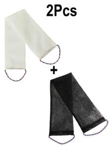 Bộ khăn tắm tẩy tế bào chết lưới dài 1/2 chiếc kiểu Châu Phi, hai mặt dùng để tẩy tế bào chết nhẹ nhàng, thô ráp, tẩy tế bào chết toàn thân hiệu quả, dùng để chà lưng, chất liệu lưới cao cấp, thiết kế khăn có dây đeo tiện lợi, khăn tắm xơ mướp, khăn tắm mềm mịn, thích hợp sử dụng hàng ngày (xanh dương, tím) - Nhiều màu - Xem 27