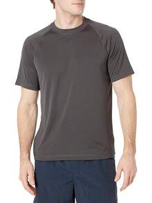 Essentials Men's UPF 50 Quick Dry Short Sleeve Swim Shirt - 深灰色 - 查看 12