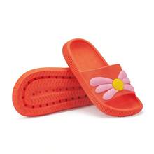 Chinelo Infantil Nuvem Menina Casual Flor Super Macio - Laranja - Visão 2