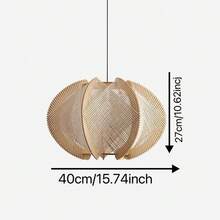 15.74 英寸（约 40.0 厘米）编织灯罩，手工编织吊灯灯罩，适用于餐厅、客厅、卧室、厨房、农舍等场所，1 件装 - 白色 - 查看 2