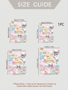 SANRIO 1 件无框三丽鸥布丁狗摆件，卧室、客厅、走廊的理想礼物，墙面装饰，冬季装饰，房间装饰礼物，生日和毕业礼物 - 彩色 - 查看 6