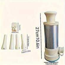 304不锈钢手动灌肠器和肉丸制作器，多功能厨房工具，可制作虾丸、鱼丸，易于清洗 - 卡其色 - 查看 13