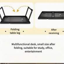Bed Or Sofa Laptop Desk, Lap Desk, Woking Bed Desk, Home Office Desk, Breakfast Tray, Desk With Cup Holder, Watch Movies In Bed, Laptop Bed Stand, Livable Computer Stand, Phone Holder And Drawer, Available Folding Leg Desk - Black - View 2