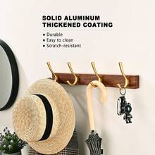 Wood Coat Rack Wall Mount With 4 Hooks, Heavy Duty Wooden Jacket Hanger Door Mounted For Decorative Entryway And Bathroom Hanging Towel Backpack Purse Clothes Hat Key Black, Rustic Modern Farmhouse Wall‑Mounted Hook Organizer For Hallway Bedroom Mudroom Closet Dorm Office Porch, Space‑Saving Sturdy Coat And Accessory Storage, Versatile Multipurpose Hook Rail For Seasonal Gift Idea - Multicolor - View 8