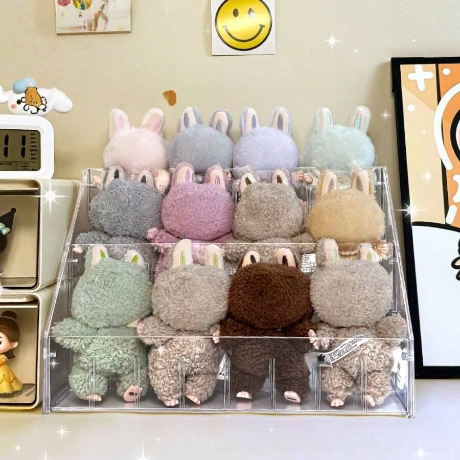 1 件桌面收纳架，学生宿舍桌面收纳架，办公用品分层架子，盲盒多层展示架，娃娃，小雕像，亚克力透明 - 無色 - 查看 1