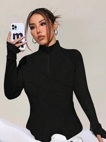 Damen Schwarze Jacke mit Reißverschluss am Stehkragen, Slim Fit, Longline, Retro minimalistischer Streetwear Pullover, lässige Outdoor Mode, Vintage Chic Mantel