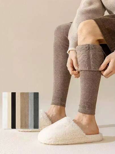 1双男士保暖内衬腿套 - 加厚冬季腿套，弹力舒适，多种颜色可选，是圣诞节和情人节的完美礼物