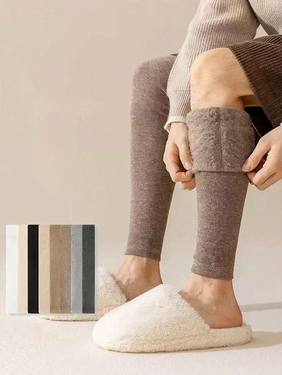 1双男士保暖内衬腿套 - 加厚冬季腿套，弹力舒适，多种颜色可选，是圣诞节和情人节的完美礼物
