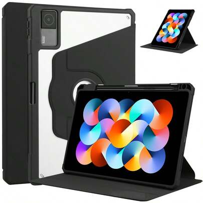 TenYide 360° Rotating Transparent Acrylic Tablet Stand With Pen Slot, Wake/Sleep, 3 Stand Modes, 4-Corner Anti-Drop Protection, Compatible With Honor Pad X8/X9/X8A/8 12"/9/10/X8 Uawei Mate Pad 10.4"/Pro 11"/11.5S"/11.5"/SE 10.4"/SE 11"/T10/11"/Xiaomi Pad 5/5pro/6/6pro/7/7pro/Redmi 10.61"/Redmi Pro/Red Lenovo Tab P11/P11 Plus/P12/P12Pro And More, Multiple Color Options