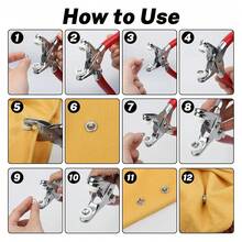 A Set Of 100 Heavy-Duty Metal Snap Fasteners With A Hand Press Plier - A Multi-Functional Sewing Tool Suitable For Faux Leather, Clothing, Belts, And Bags - Compatible With Snaps
