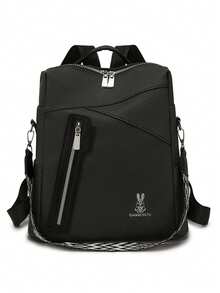 Fashionable Women's 3-In-1 Backpack For Travel, Office, Commute - Large Capacity, Laptop Compartment, Street Style - Black - View 5