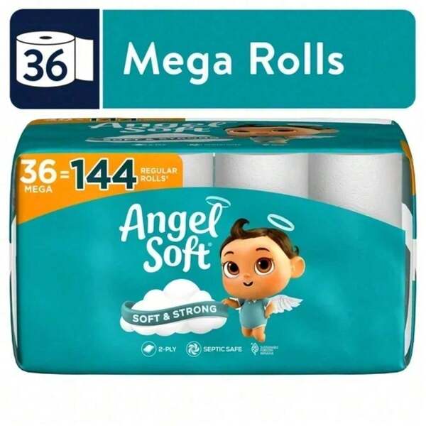 Soft & Strong 2-Ply Toilet Paper, 36 Mega Rolls (320 Sheets Each), 4X Larger Than Regular Rolls (Long-Lasting Durability), Perfect Balance Of Softness & Toughness, Sewer-Compatible Design (-Friendly & ), Suitable For Household Daily Use, Office Space Supply, Vacation Rental Provision & High-Capacity Needs Scenarios, 1pc