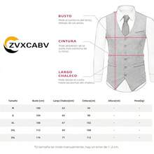 Chaleco de traje para hombre, con cuello en V - Blanco - Ver 6