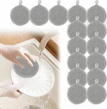 Longzhuo Paños de Alambre de Doble Capa para Húmedo y, Nuevos Paños de Alambre Multiusos Reutilizables, Esponja de Alambre para Fregadero y Cocina (15) - 5 - Ver 13