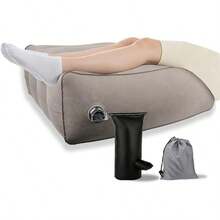 HOGESA Almohada para Piernas, Almohada Inflable, Mejora la circulación, Disminuye Varices y pies Hinchados, con Bolsa de Inflado Rápido, para Dormir, recuperación, Embarazadas (Gris) - gris - Ver 12