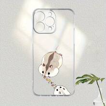 Estuche Transparente con Diseño Adorable de Hámster, Cortes Precisos y Protección Suave Antigolpes para iPhone 16/15/14/13/12/11Plus/Pro Max – Funda Elegante y Creativa Unisex de Alta Calidad - Transparente-729 - Ver 1