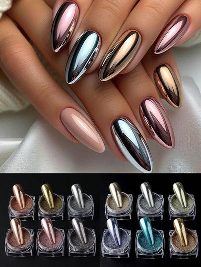 铬粉 金属镜面效果颜料 金属铬镜面闪粉 美甲艺术装饰 美甲用品