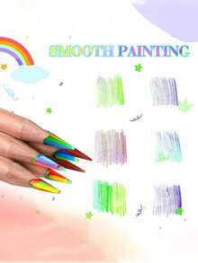 Lápices de colores de madera 7 en 1, estilo estudiantil Ins, bolígrafos de diario, lápices de núcleo arcoíris multicolor para pintura DIY