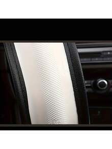 Funda para volante de anillo interior deportivo (1 pieza) - Película de bloque de color y mezcla de PU, interior de automóvil elegante, antideslizante y resistente al desgaste, múltiples opciones de color - Negro - Ver 2