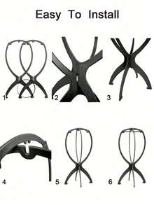 2pcs/4pcs Hanging Wig Stand Holder For Wigs, Hats, And Hairpieces – Foldable Curved Wig Head Display Rack For Storage, Home, Travel & Daily Use, Lightweight, Durable, Space-Saving, Easy To Assemble, Keeps Wigs In Shape And Ready To Wear, Suitable For Women, Men, Short Or Long Wigs, Perfect Organizer For Closet Or Vanity - Multicolor - View 10