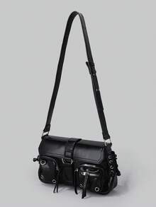 DareSee Ladies Solid Color New Shoulder Bag Solid Color Large Capacity Multi-Pocket Grunge Y2K Long Stick Bag Under The Arm, Hippie Fashion Shoulder Bag, Suitable For Cool Girls Handbags And Wallets., 2000s Fashion Style Bag For Women Gifts