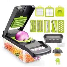 Vegetable Chopper Container Onion Slicer |   16 In 1 Multi Functional Food Chopper Dishwasher  Veggie Chopper Vegetable Cutter - Multicolor - View 2
